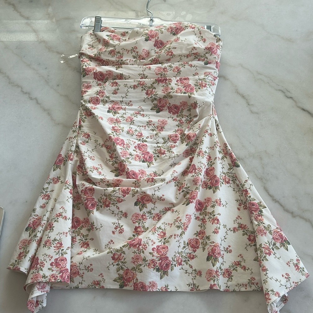 House of CB Jasmine Rose Print Draped Corset Dress